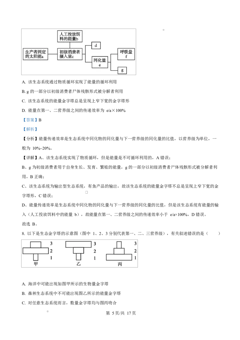 湖北省黄冈市黄梅县育才高级中学2024-2025学年高二下学期2月月考生物试题　Word版含解析_2024-2025高二（7-7月题库）_2025年03月试卷