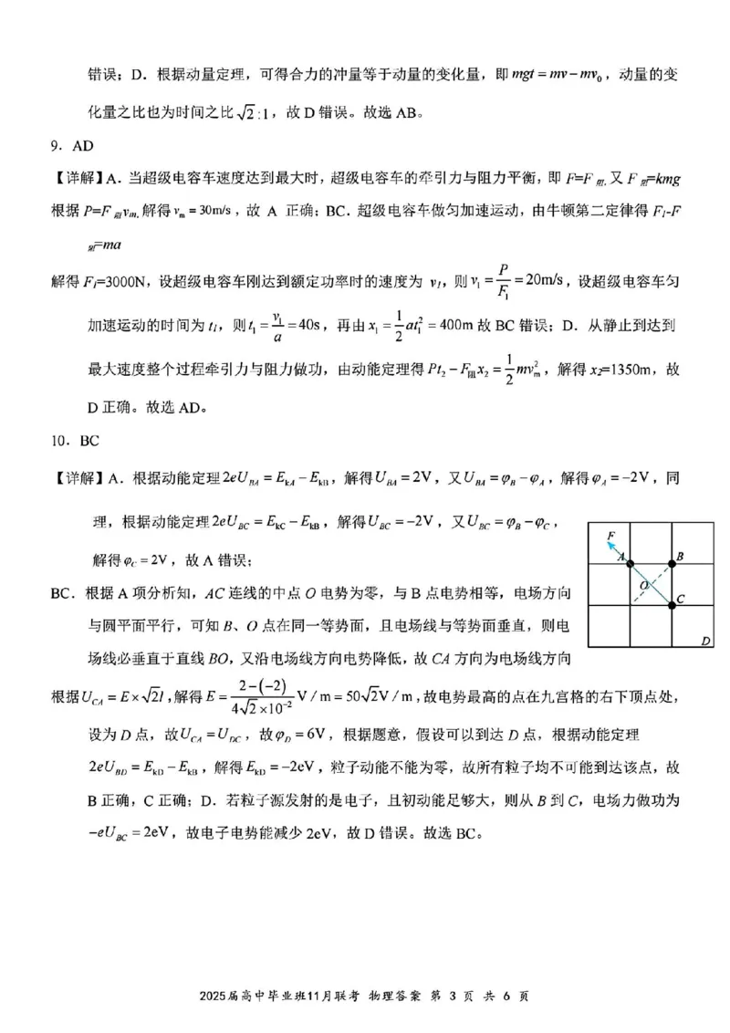 广西新课程教研联盟2025届高三毕业班11月联考物理+答案_2024-2025高三（6-6月题库）_2024年12月试卷_1206广西新课程教研联盟2025届高三毕业班11月联考