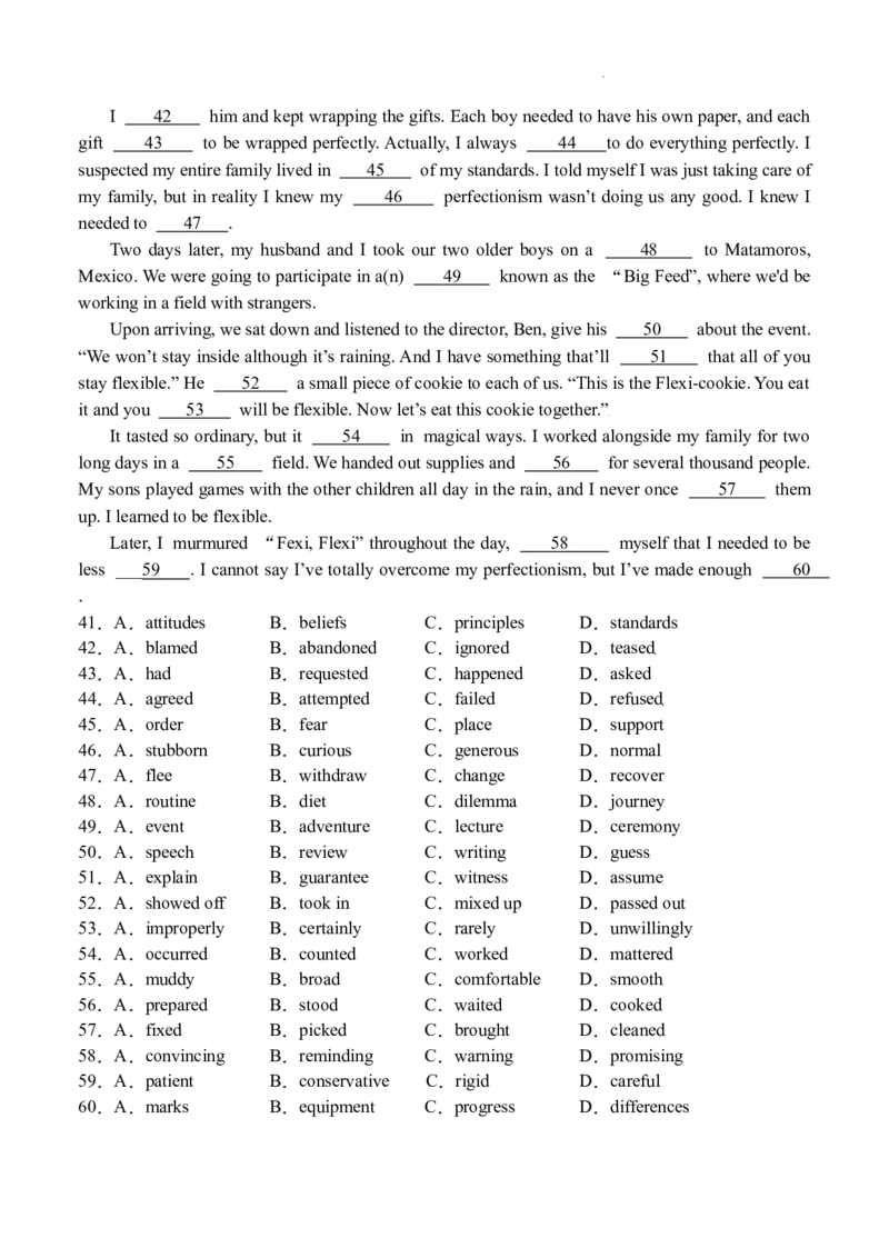四川省绵阳市南山中学实验学校2024届高三上学期10月月考英语(1)_2023年11月_01每日更新_08号_2024届四川省绵阳市南山中学实验学校高三上学期10月月考