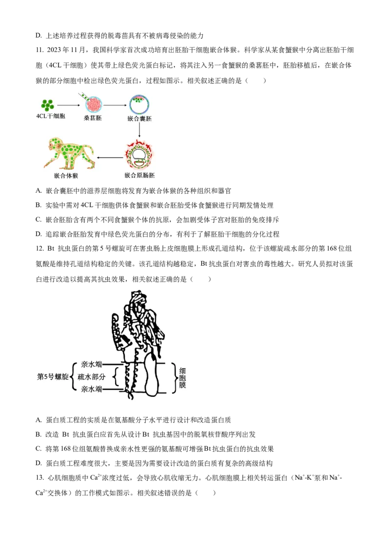 广东省东莞市2023-2024学年高二下学期7月期末考试生物Word版含解析_2024-2025高三（6-6月题库）_2024年07月试卷_240722广东省东莞市2023-2024学年高二下学期7月期末考试