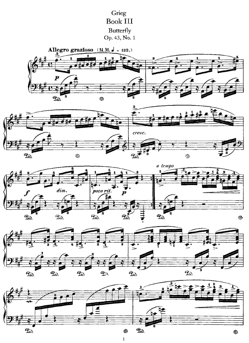 LyricPieces,Op43_一万首著名钢琴曲谱哈农贝多芬合集视频教学电子版高清无水印可打印_1古典钢琴知名音乐家谱_格里格钢琴谱全集_LyricPieces