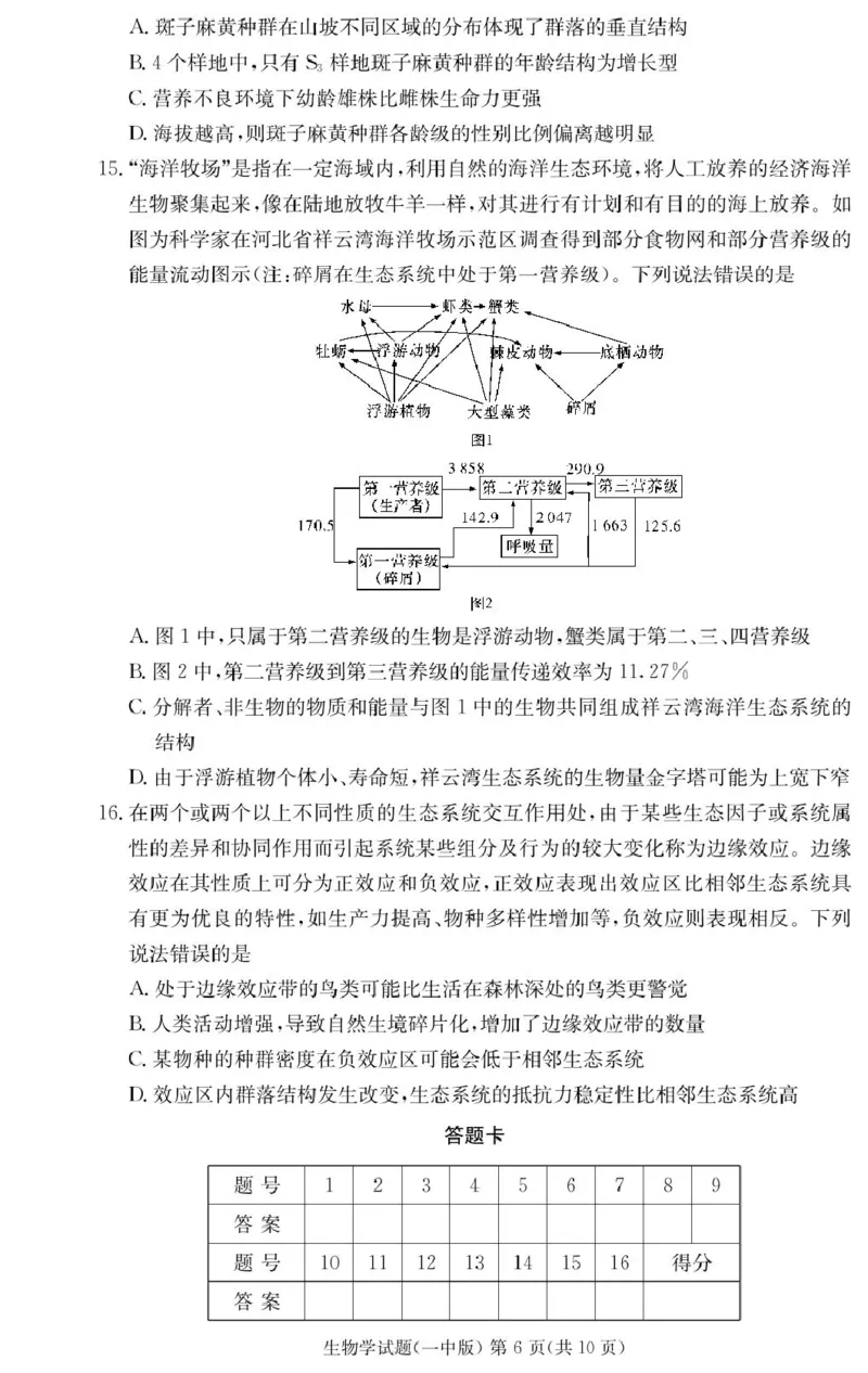 湖南省长沙市第一中学2024-2025学年高二上学期期末考试生物PDF版含解析_2024-2025高二（7-7月题库）_2025年01月试卷_0118湖南省长沙市第一中学2024-2025学年高二上学期期末考试
