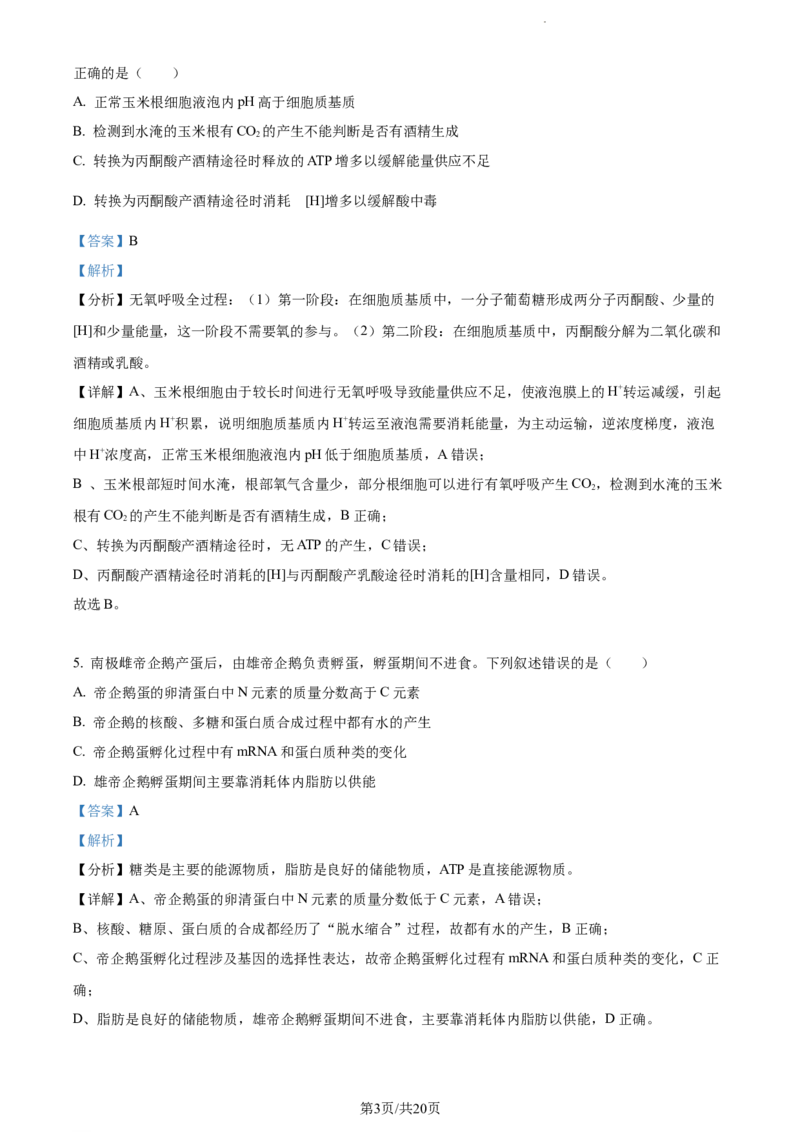 精品解析：福建省宁德市德化一中2023-2024学年高三上学期第一次月考生物试题（解析版）(1)_2023年11月_0211月合集_2024届福建省泉州市德化第一中学高三上学期第一次月考