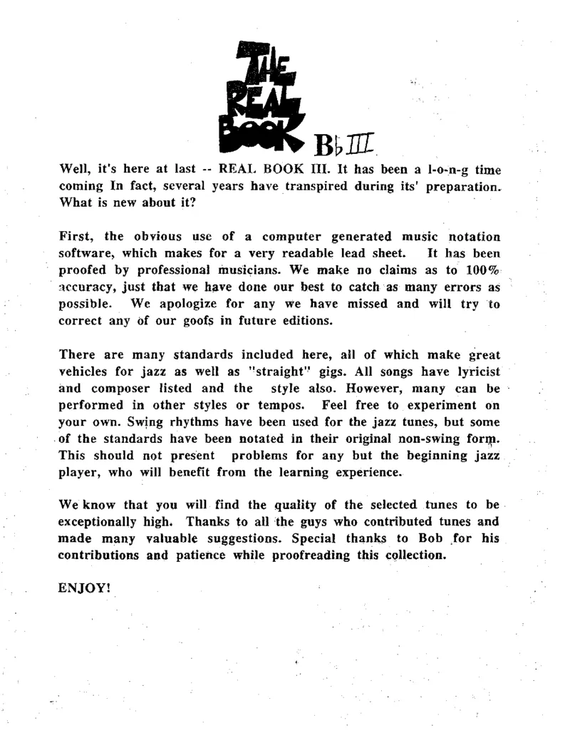 TheRealBookVolume-3-Bb_一万首著名钢琴曲谱哈农贝多芬合集视频教学电子版高清无水印可打印_07各风格钢琴谱合集_JazzPiano_原版钢琴教材附音频