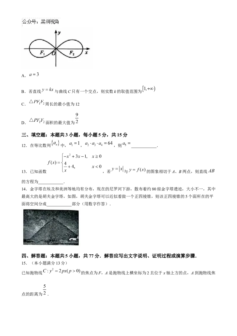 河北省石家庄市2025届高三上学期教学质量摸底检测数学试卷（含答案）_2024-2025高三（6-6月题库）_2024年11月试卷_11072025届河北省石家庄市普通高中学校高三质检摸底检测试题