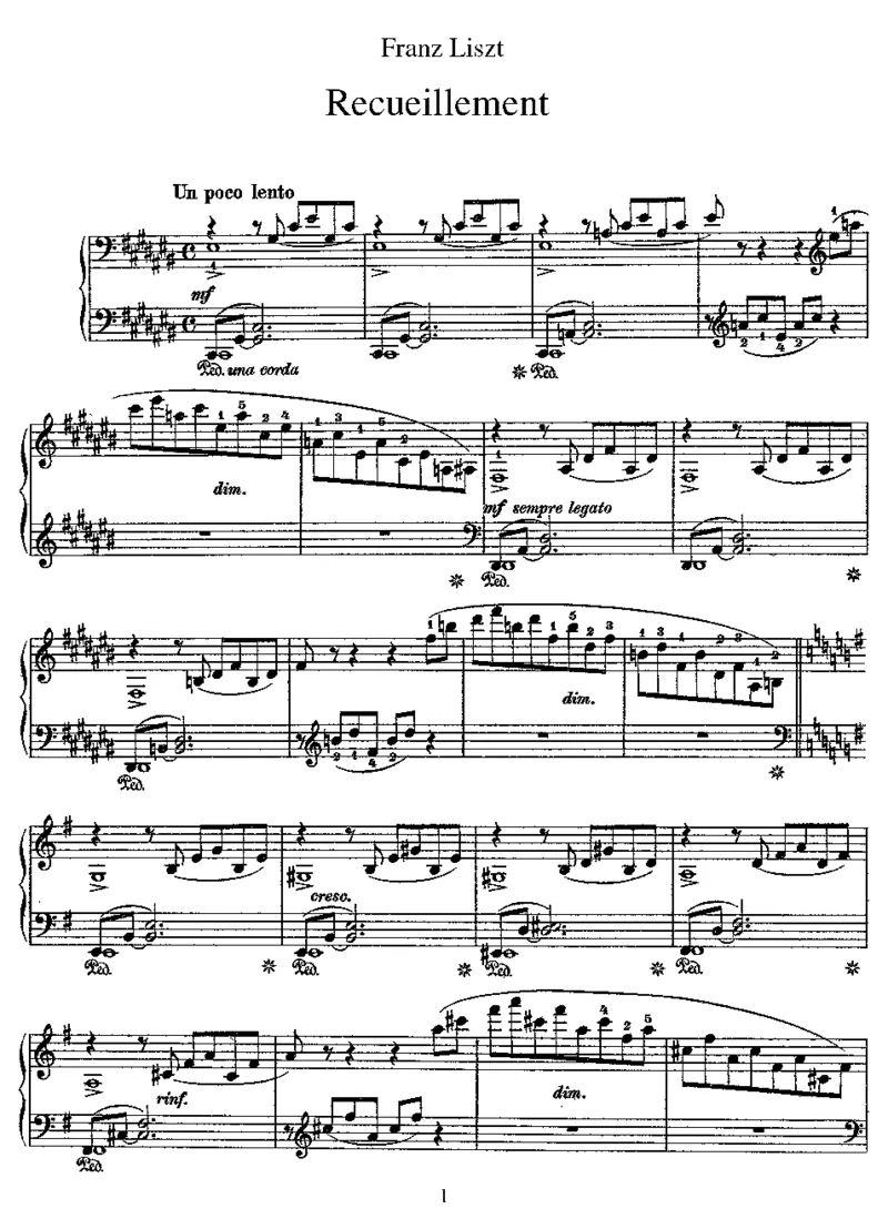 Recueillement_一万首著名钢琴曲谱哈农贝多芬合集视频教学电子版高清无水印可打印_1古典钢琴知名音乐家谱_李斯特钢琴谱全集_其他作品