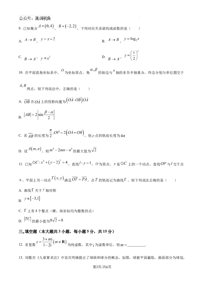 云南师范大学附属中学2024-2025学年高三下学期3月高考适应性月考卷（八）数学-6a3299295cb3_2024-2025高三（6-6月题库）_2025年03月试卷