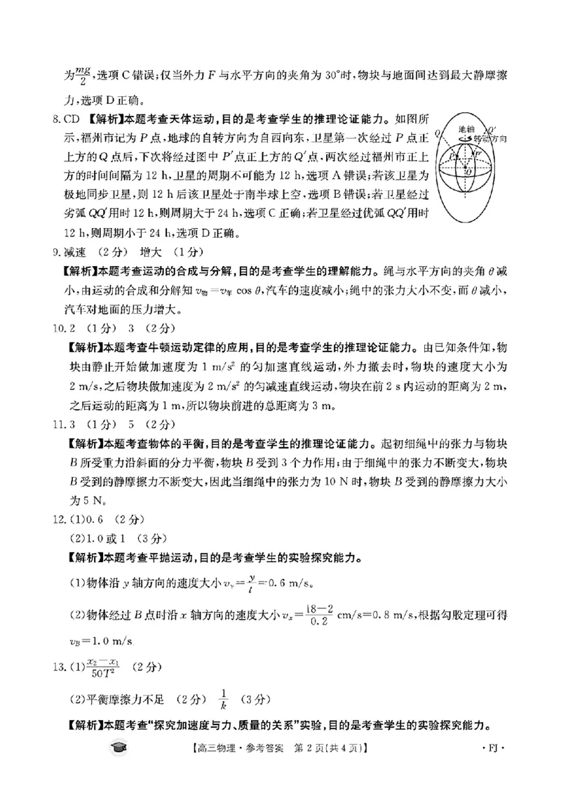 高三物理考试参考答案FJ(1)_2023年11月_0211月合集_2024届福建省高三11月金太阳联考(24-120C)_福建省2024届高三11月金太阳联考(24-120C)物理
