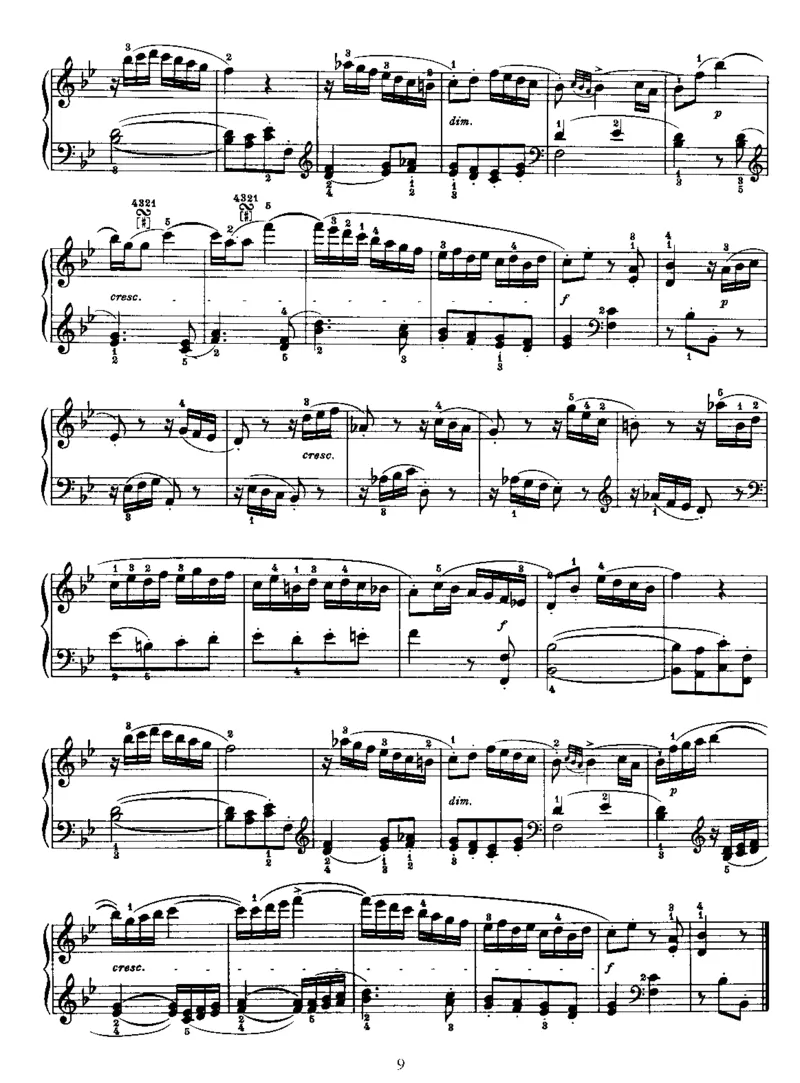 PianoSonataNo41inBb_NoRestriction_一万首著名钢琴曲谱哈农贝多芬合集视频教学电子版高清无水印可打印_1古典钢琴知名音乐家谱_海顿钢琴谱全集_奏鸣曲