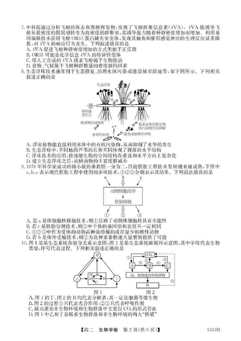 广东省清远市2024-2025学年高二下学期期中考试生物PDF版含答案_2024-2025高二（7-7月题库）_2025年05月试卷_0521广东省清远市2024-2025学年高二下学期期中考试
