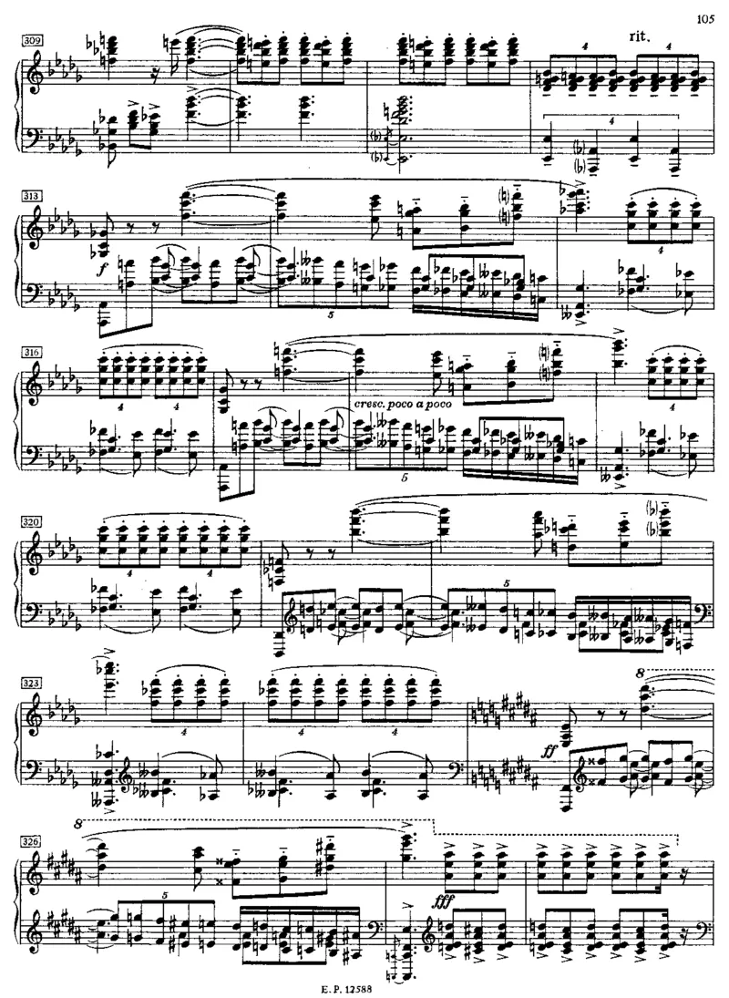 PianoSonataNo5,Op53_一万首著名钢琴曲谱哈农贝多芬合集视频教学电子版高清无水印可打印_1古典钢琴知名音乐家谱_斯克里亚宾钢琴谱全集_奏鸣曲