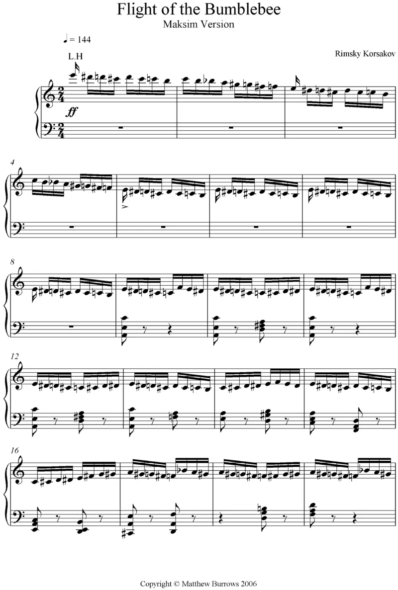 flightoftheblumblebee野蜂飞舞_一万首著名钢琴曲谱哈农贝多芬合集视频教学电子版高清无水印可打印_02现代钢琴谱合集_马克西姆钢琴谱全集