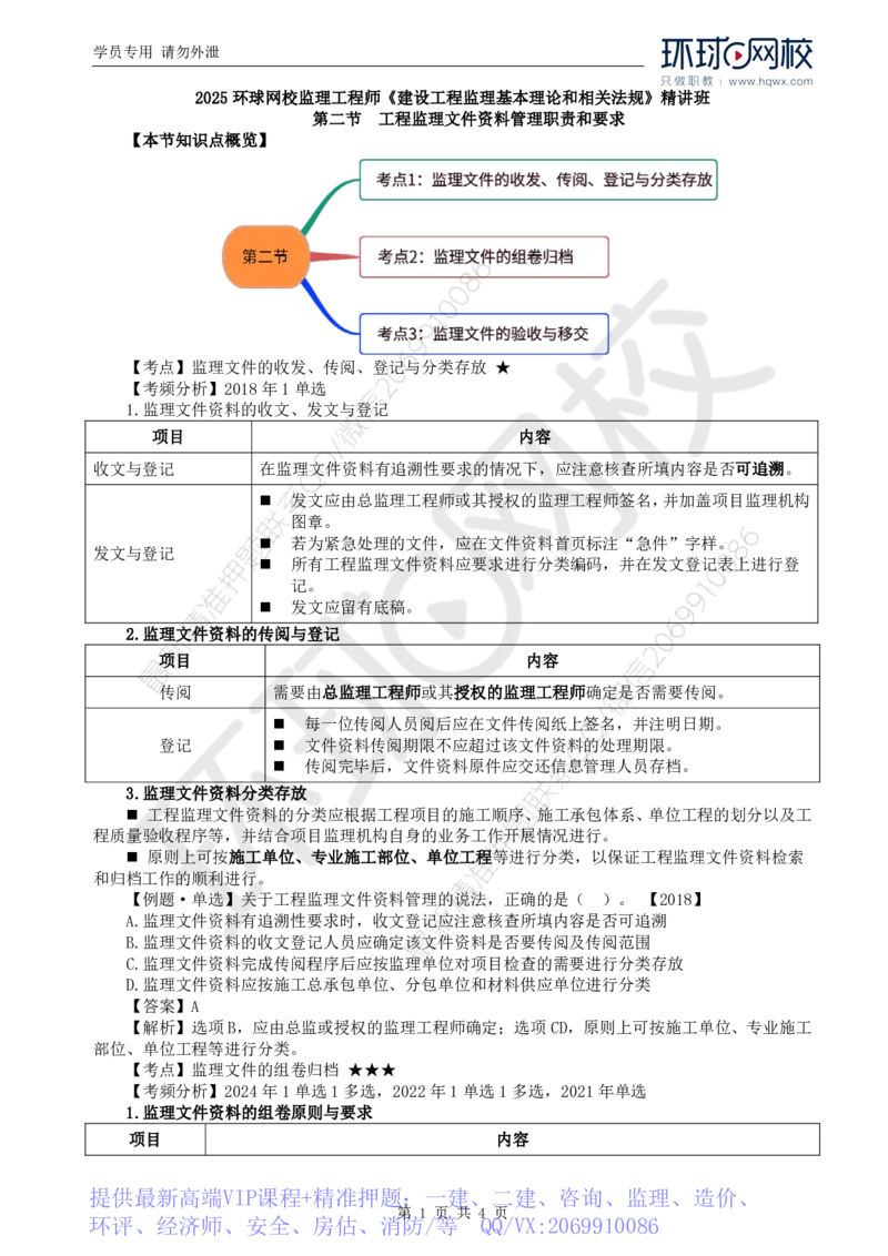 WM_24.第九章第二节建设工程监理文件资料管理职责和要求_监理工程师_2025监理工程师_2025年监理工程师-各大机构_2025年监理-概论_机构1-HQ_01.精讲班-王.竹梅_讲义