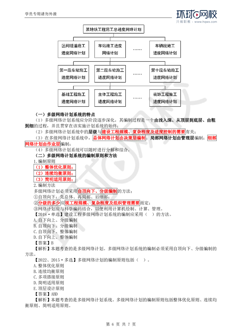 WM_13.进度：第三章第六节单代号搭接网络计划和多级网络计划系统_监理工程师_2025监理工程师_2025年监理工程师-各大机构_2025年监理-土建目标_机构1-HQ_01.HQ精讲班-李.娜_讲义