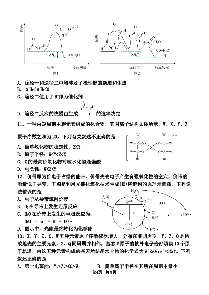 重庆市渝北中学2023-2024学年高三上学期11月月考质量监测化学试题_2023年11月_01每日更新_29号_2024届重庆市渝北中学校高三上学期11月月考_重庆市渝北中学校2024届高三上学期11月月考化学