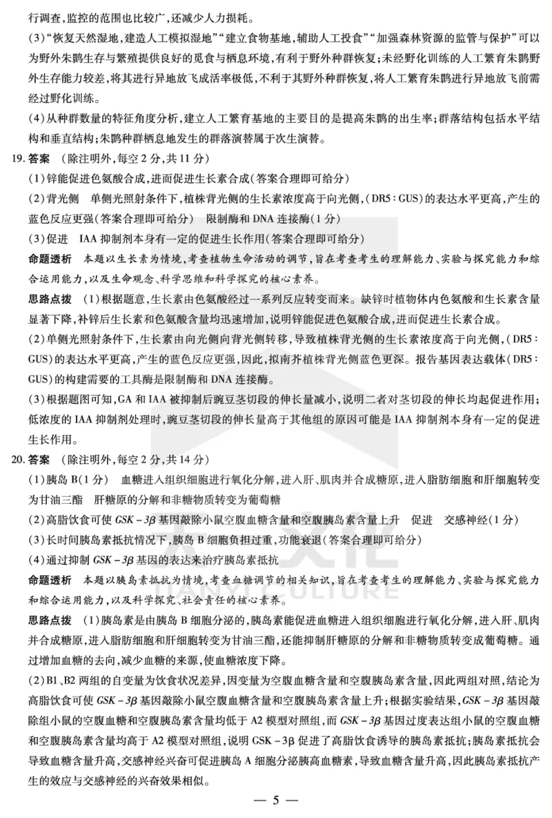 生物学-湖南高三三联详细答案_2023年11月_01每日更新_28号_2024届湖南省天一大联考11月份高三年级三联_天一大联考&middot;湖南省2024届高三第三次联考生物答案+评分细则+命题报告+PPT