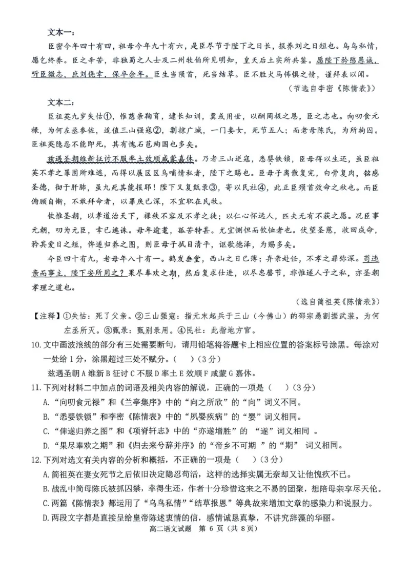 河南省驻马店市环际大联考&rdquo;逐梦计划&ldquo;2024-2025学年高二下学期5月期中语文试卷（PDF版，含答案）_2024-2025高二（7-7月题库）_2025年05月试卷