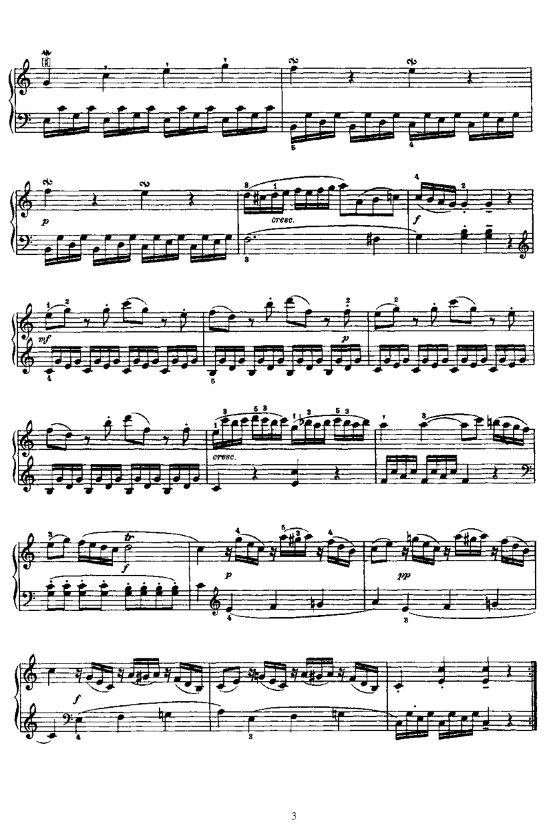 PianoSonataNo1inC_NoRestriction_一万首著名钢琴曲谱哈农贝多芬合集视频教学电子版高清无水印可打印_1古典钢琴知名音乐家谱_海顿钢琴谱全集_奏鸣曲