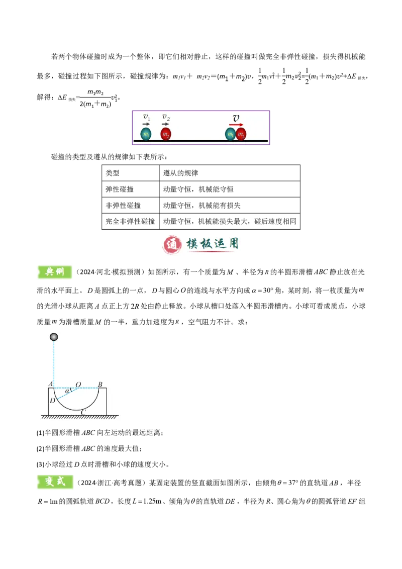 模板08动量定理和动量守恒定律（三大题型）（原卷版）_2024-2025高三（6-6月题库）_2025年01月试卷_01012025年高考物理答题技巧与模板构建