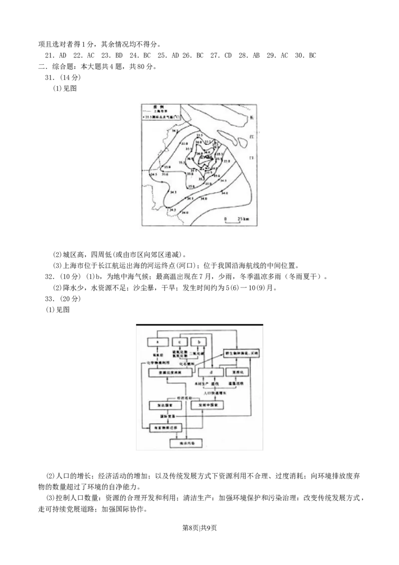 2003年江苏高考地理真题及答案_地理高考真题试卷_旧1990-2007&middot;高考地理真题_1990-2007&middot;高考地理真题&middot;word_江苏