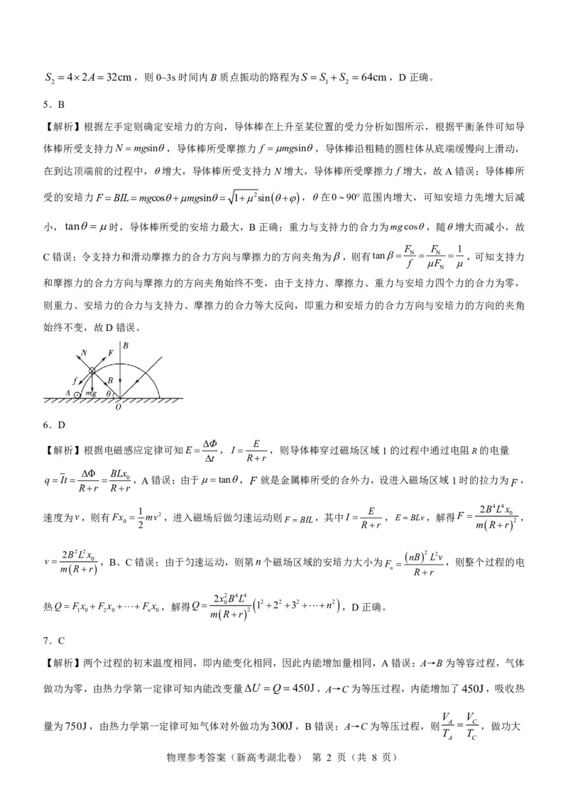 湖北省名校联考2023-2024学年高三上学期11月期中考试物理试题答案(1)_2023年11月_0211月合集_2024届湖北省名校联考高三上学期11月期中考试