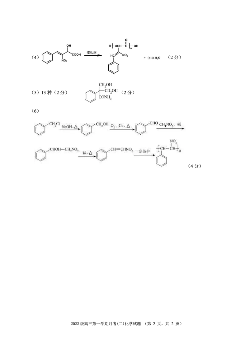 化学答案_2024-2025高三（6-6月题库）_2024年11月试卷_1105陕西省西安市2024-2025学年高三上学期11月联考一模（高新第一中学、安康市高新中学、宝鸡中学）