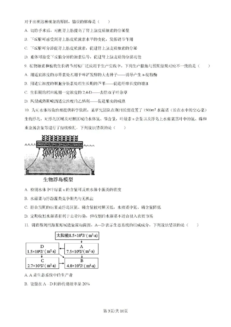 广东省四校（华附、省实、广雅、深中）2023-2024学年高二下学期期末联考生物试题（含解析）_2024-2025高二（7-7月题库）_2024年07月试卷