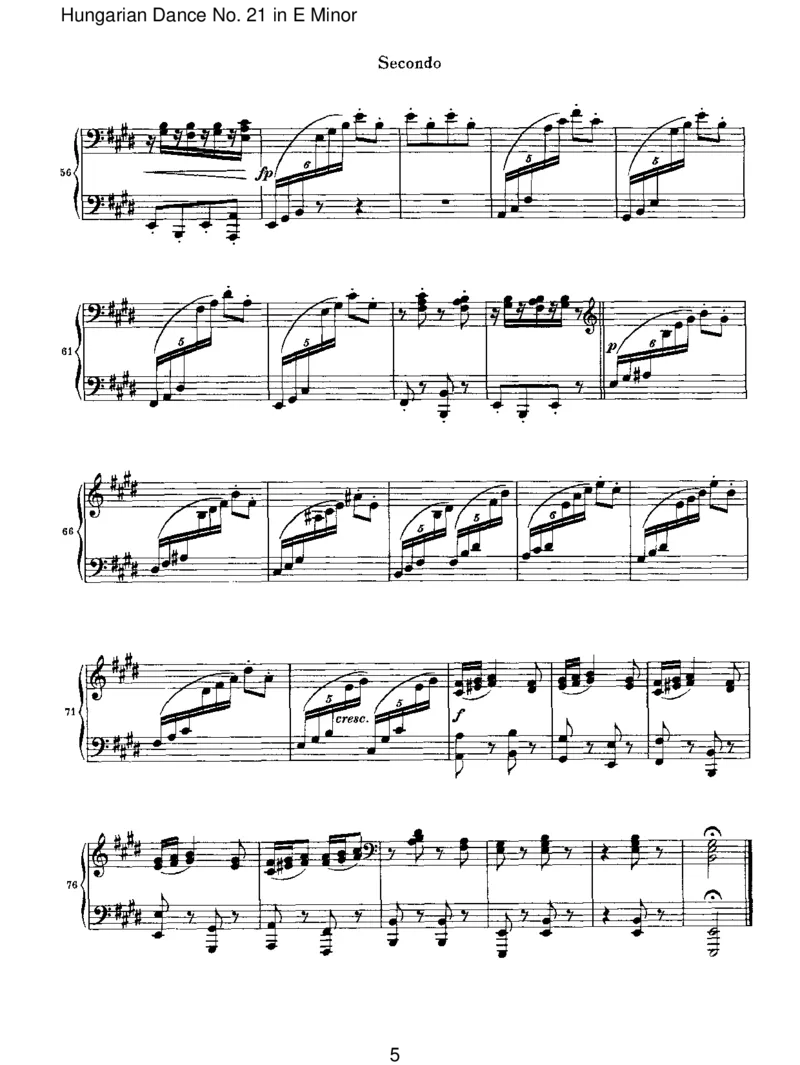 HungarianDanceNo.21inEMinor_一万首著名钢琴曲谱哈农贝多芬合集视频教学电子版高清无水印可打印_1古典钢琴知名音乐家谱_勃拉姆斯钢琴谱全集_VI.PianoWorksforFourHands