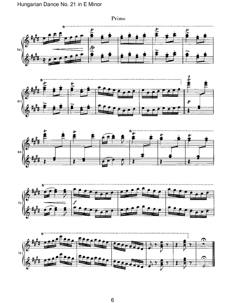 HungarianDanceNo.21inEMinor_一万首著名钢琴曲谱哈农贝多芬合集视频教学电子版高清无水印可打印_1古典钢琴知名音乐家谱_勃拉姆斯钢琴谱全集_VI.PianoWorksforFourHands