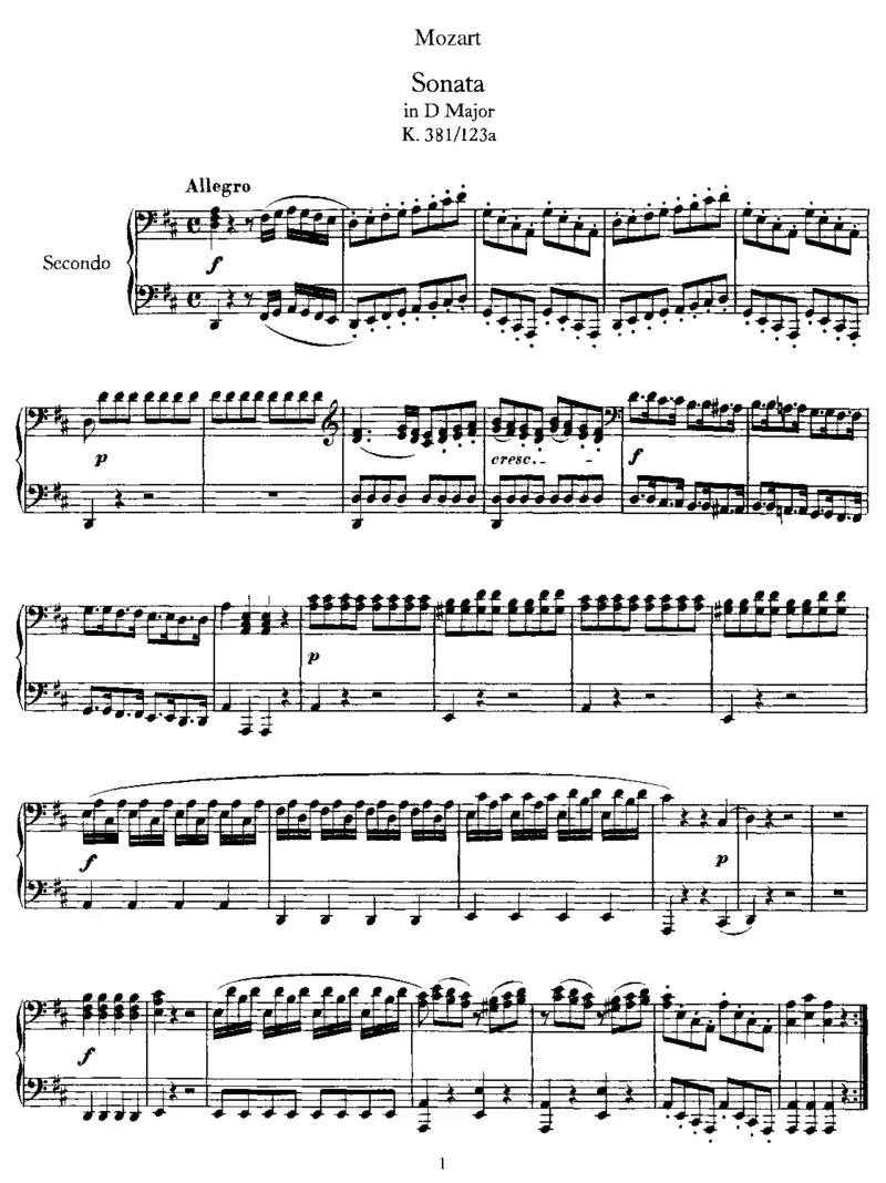 SonatainD,K381(4Hands)_一万首著名钢琴曲谱哈农贝多芬合集视频教学电子版高清无水印可打印_1古典钢琴知名音乐家谱_莫扎特钢琴谱全集_0312095926_四手联弹