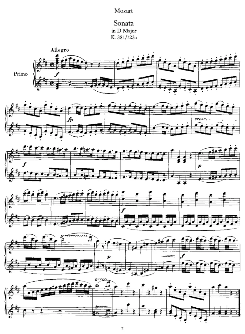 SonatainD,K381(4Hands)_一万首著名钢琴曲谱哈农贝多芬合集视频教学电子版高清无水印可打印_1古典钢琴知名音乐家谱_莫扎特钢琴谱全集_0312095926_四手联弹