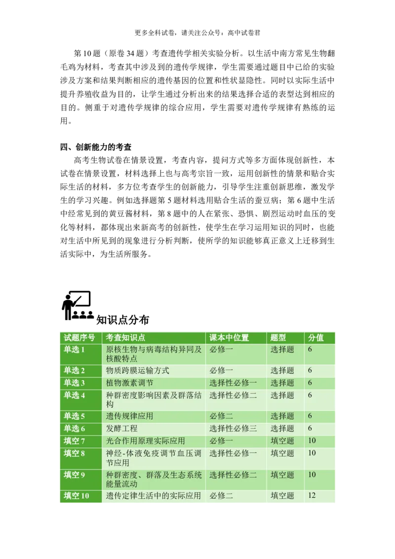 生物（九省联考真题完全解读，河南卷）-2024年1月&ldquo;九省联考&rdquo;真题完全解读与考后提升_2024年4月_其他_2024年1月新&ldquo;九省联考&rdquo;考后提升卷（原卷+解析）