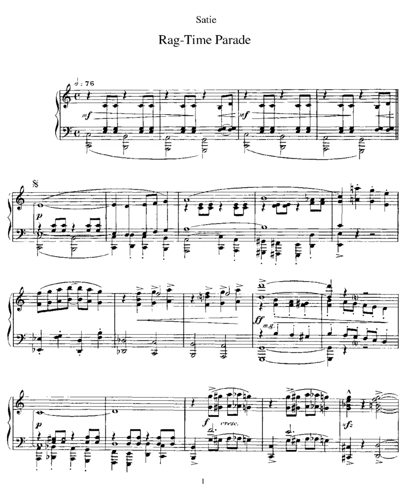 Rag-TimeParade_一万首著名钢琴曲谱哈农贝多芬合集视频教学电子版高清无水印可打印_1古典钢琴知名音乐家谱_萨蒂钢琴谱全集_其他