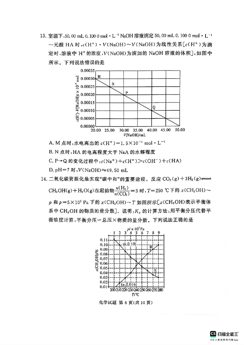 河南湘豫名校2024-2025学年高三上学期9月新高考适应性调研考试化学试题_2024-2025高三（6-6月题库）_2024年09月试卷_0928湘豫名校2024-2025学年高三上学期9月新高考适应性调研考试