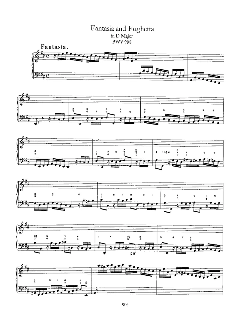 FantasiaandFughettainD,BWV908_一万首著名钢琴曲谱哈农贝多芬合集视频教学电子版高清无水印可打印_1古典钢琴知名音乐家谱_巴赫钢琴谱全集_Preludes，Fantasias，Fugues