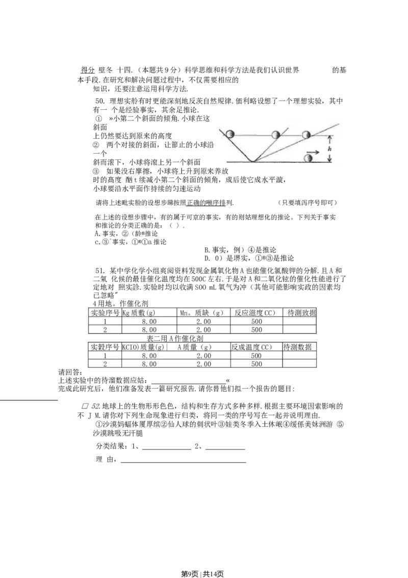 2003年上海高考理综真题及答案_化学高考真题试卷_旧1990-2007&middot;高考化学真题_1990-2007&middot;高考化学真题&middot;word_2001-2007年各地理综历年真题_上海