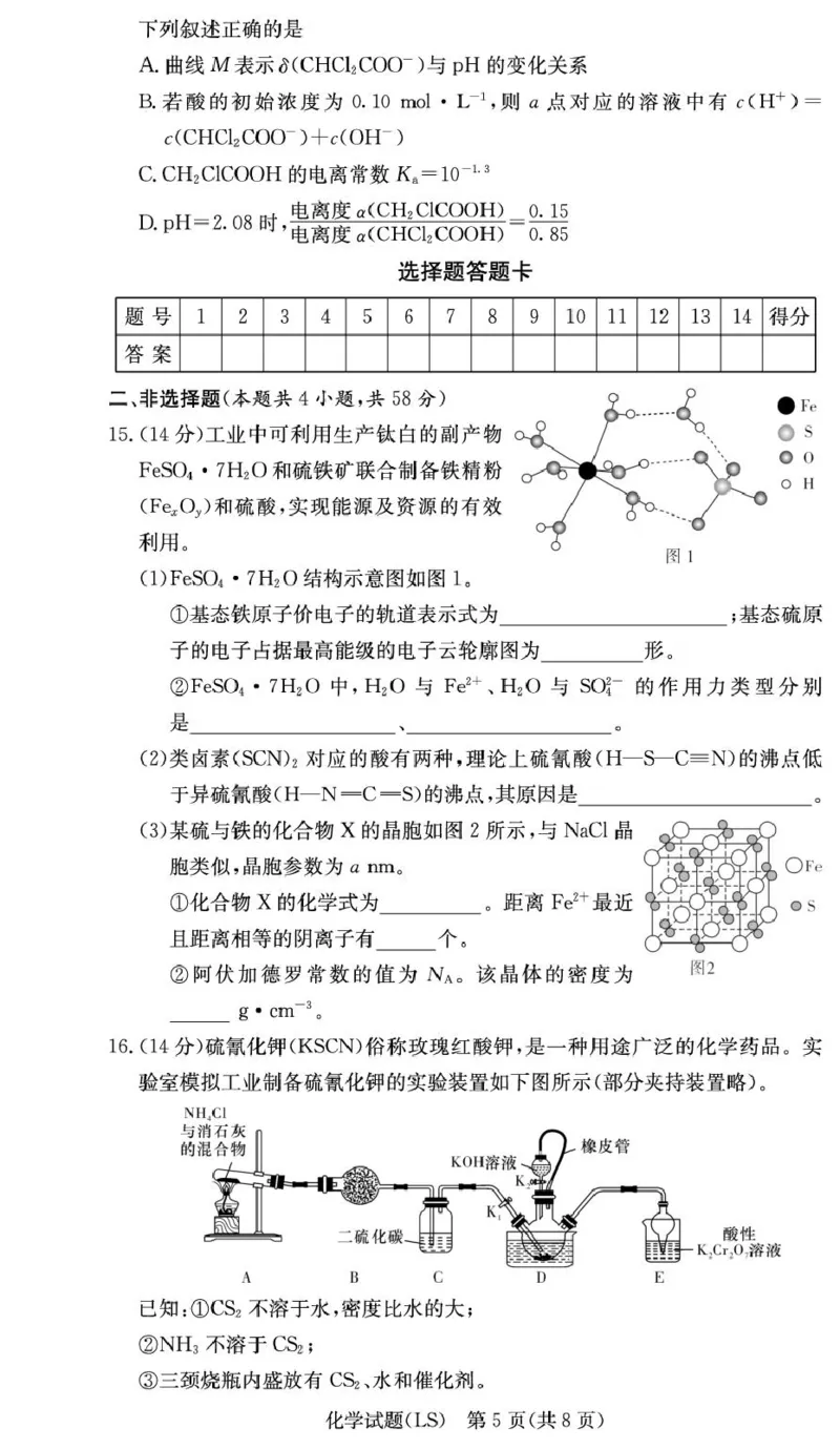 湖南省长沙市麓山国际实验学校2024-2025学年高二下学期第一次学情检测化学试卷（图片版，含答案）_2024-2025高二（7-7月题库）_2025年04月试卷(1)