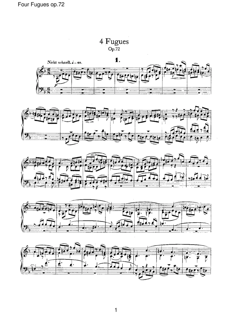 FourFuguesop.72_一万首著名钢琴曲谱哈农贝多芬合集视频教学电子版高清无水印可打印_1古典钢琴知名音乐家谱_舒曼钢琴谱全集_RobertSchumann罗伯特&middot;舒曼(1810-1856)