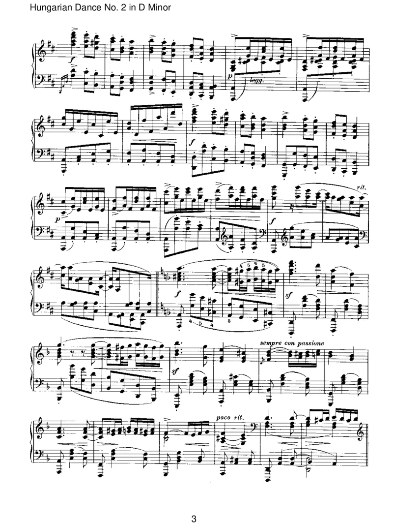 HungarianDanceNo.2inDMinor_一万首著名钢琴曲谱哈农贝多芬合集视频教学电子版高清无水印可打印_1古典钢琴知名音乐家谱_勃拉姆斯钢琴谱全集_IV.HungarianDancesforSoloPiano