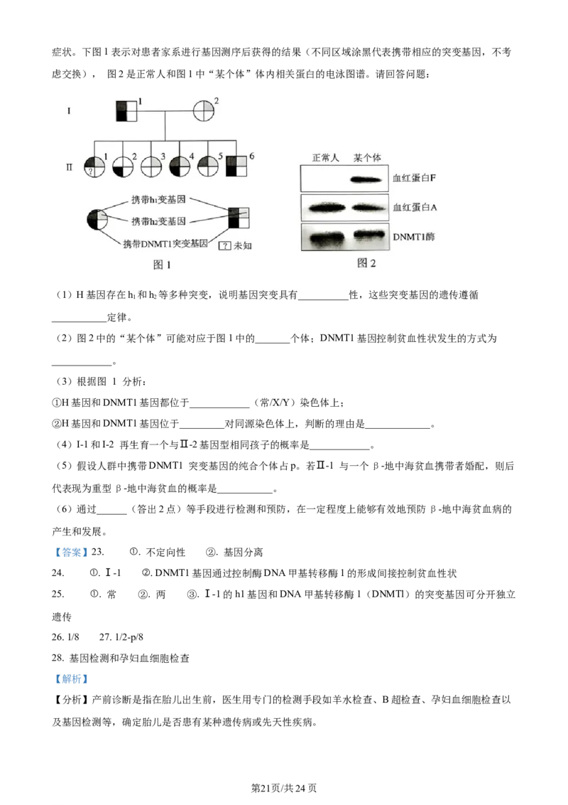 精品解析：江苏省无锡市2023-2024学年高三上学期期中教学质量调研测试生物试题（解析版）(1)_2023年11月_0211月合集_2024届江苏省无锡市高三上学期期中教学质量调研测试
