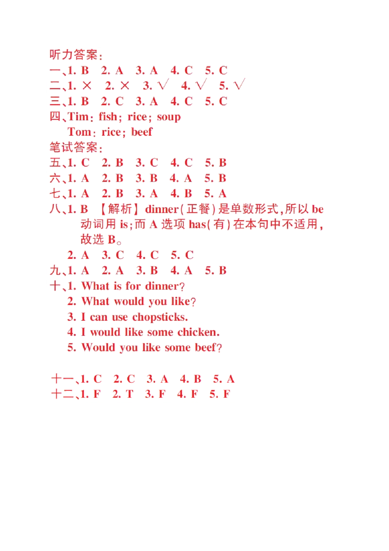 Unit5测试卷_小学1-6年级全部试卷_英语_四年级_3-9-5、小学四年级英语上册_3-9-5-2、练习题、作业、试题、试卷_人教PEP版_2023-7-24更新_Unit5测试卷含听力