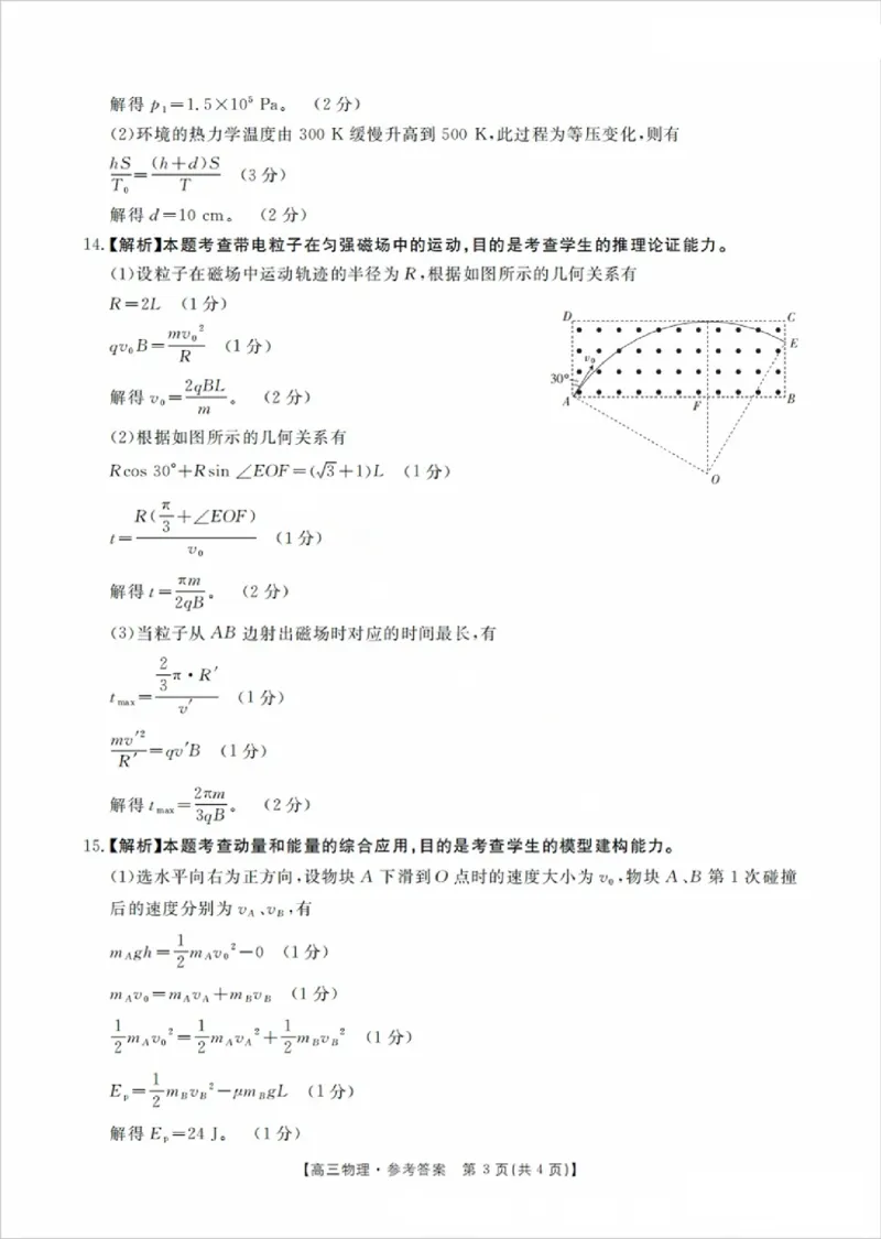 广西2025届高三10月七市联考物理答案_2024-2025高三（6-6月题库）_2024年10月试卷_1020广西七市普通高中毕业班高三模拟测试（金太阳10月联考）