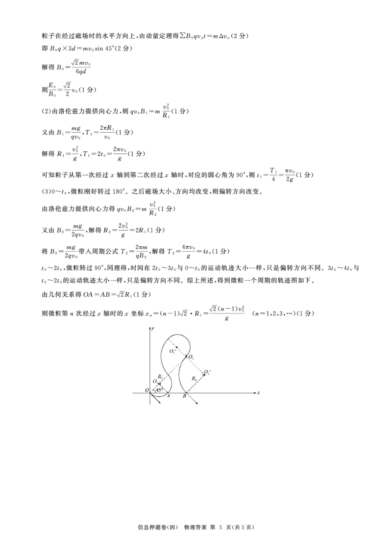 百师联盟2024届高三押题卷（四）物理答案_2024年5月_01按日期_16号_2024届百师联盟高三信息押题卷_百师联盟2024届高三信息押题卷四试题及答案