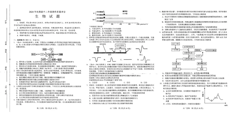 河南省南阳市2024-2025学年高二上学期1月期末考试生物试卷_2024-2025高二（7-7月题库）_2025年02月试卷_0213河南省南阳市2024-2025学年高二上学期1月期末考试