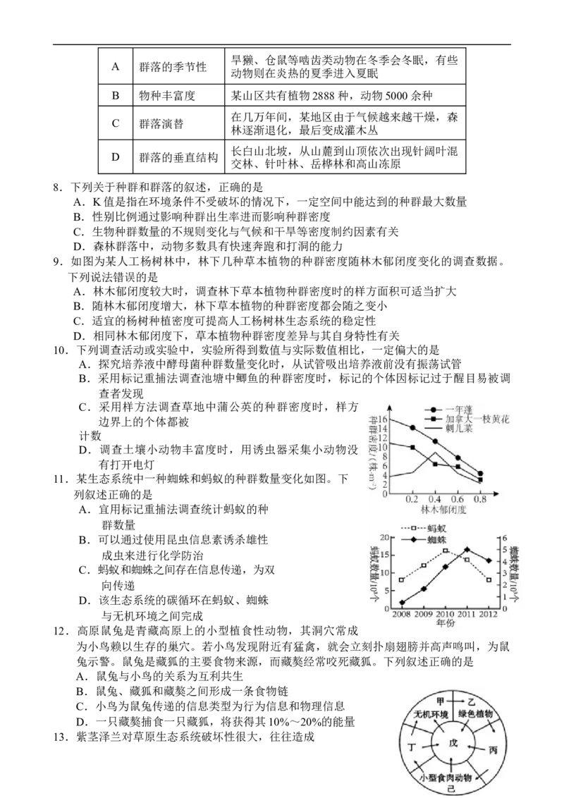 天津市五区县重点校2024-2025学年高二上学期1月期末联考生物试卷（含答案）_2024-2025高二（7-7月题库）_2025年02月试卷_0202天津市五区县重点校2024-2025学年高二上学期1月期末联考试题