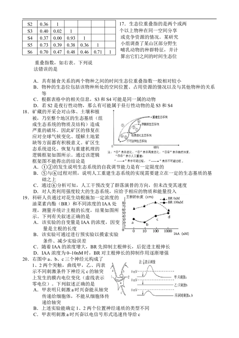 天津市五区县重点校2024-2025学年高二上学期1月期末联考生物试卷（含答案）_2024-2025高二（7-7月题库）_2025年02月试卷_0202天津市五区县重点校2024-2025学年高二上学期1月期末联考试题