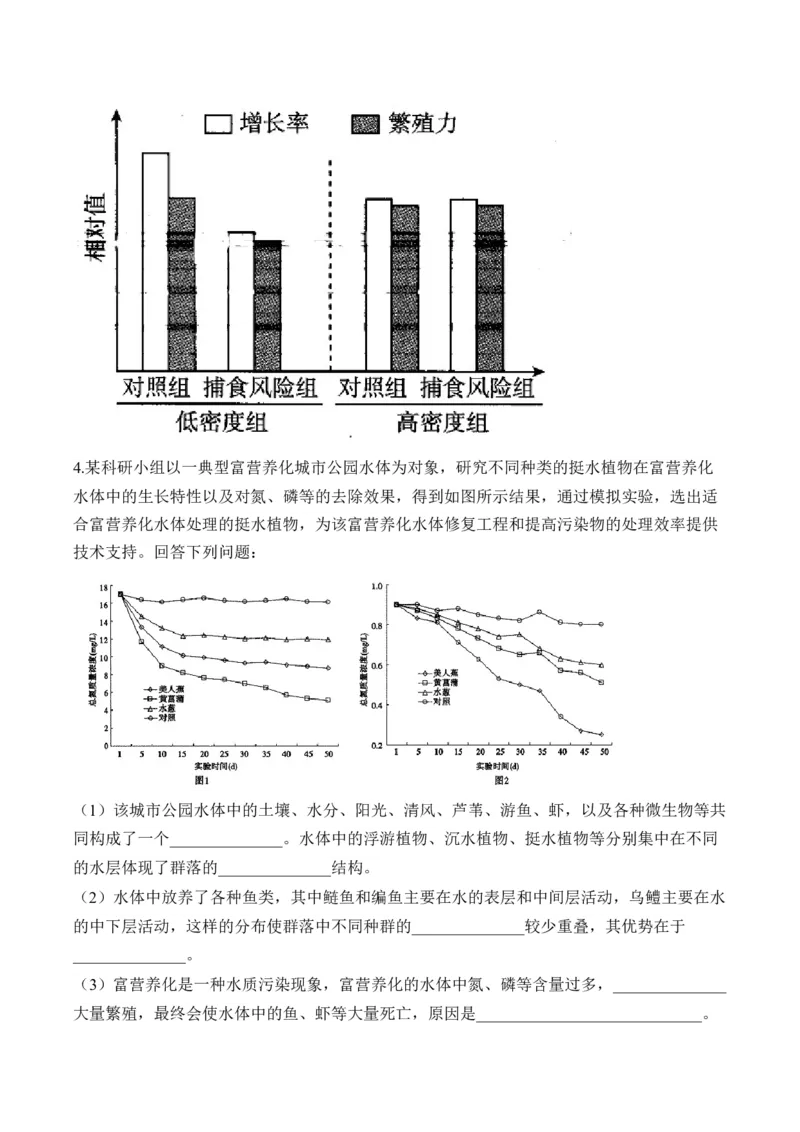 专题11生物与环境（非选择题）&mdash;&mdash;高考生物学模块分练新高考版（含解析）_2024-2025高三（6-6月题库）_2026年1月高三