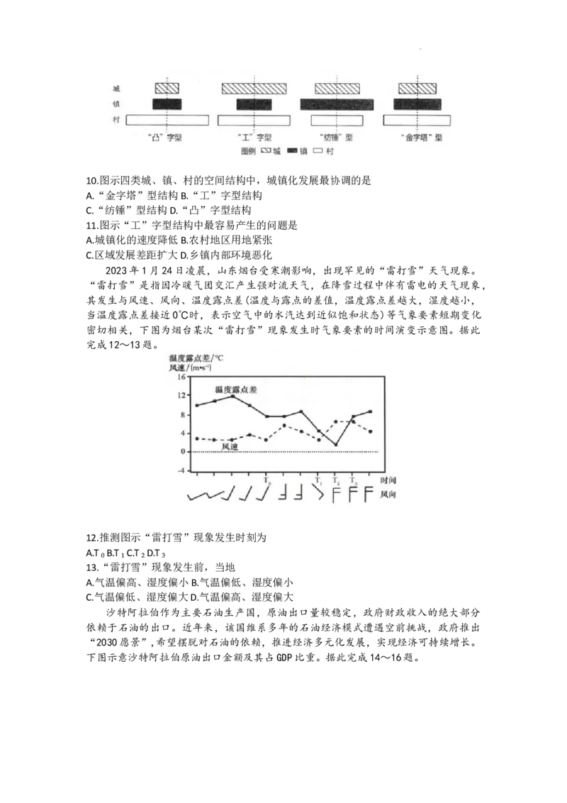 陕西省汉中市2024届高三上学期第三次校际联考地理(1)_2023年11月_01每日更新_13号_2024届陕西省汉中市高三上学期第三次校际联考