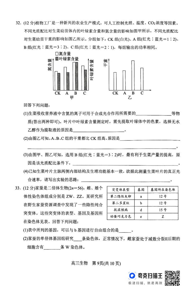 河南省南阳市2024-2025学年高三上学期11月期中考试生物试题_2024-2025高三（6-6月题库）_2024年11月试卷_1114河南省南阳市2024-2025学年高三上学期11月期中考试