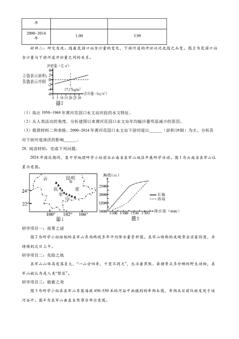浙江省嘉兴市2024-2025学年高二上学期期末检测地理试题（含答案）(1)_2024-2025高二（7-7月题库）_2025年02月试卷_0227浙江省嘉兴市2024-2025学年高二上学期期末测试
